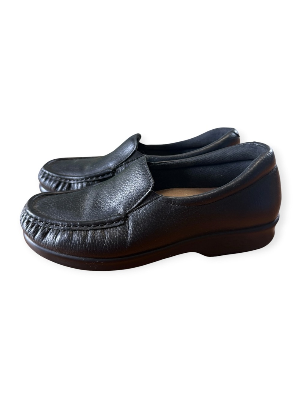 SAS Tripad Comfort Black Pebble Leather Slip-On Loafer Shoes Women's US 7 W